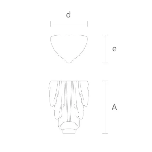 Acanthus leaf furniture feet with pad foot from oak